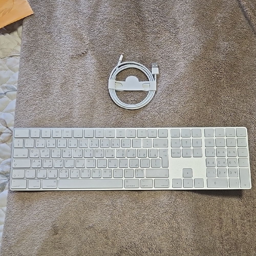 Apple Silver Wireless Keyboard with White Keys